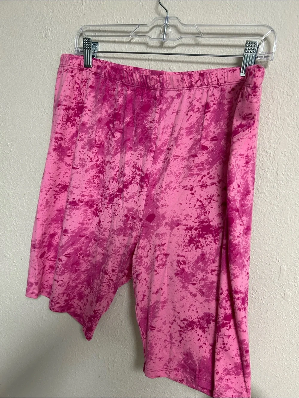 Fashion Nova Chelsea Biker Short Set Fuchsia Pink Acid Wash Plus Size 2X NWT